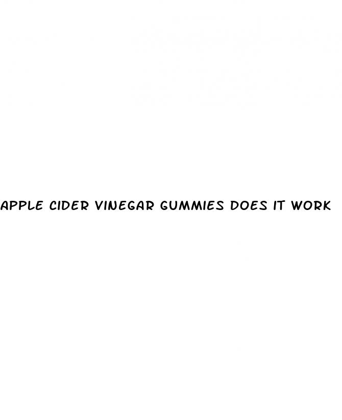 apple cider vinegar gummies does it work
