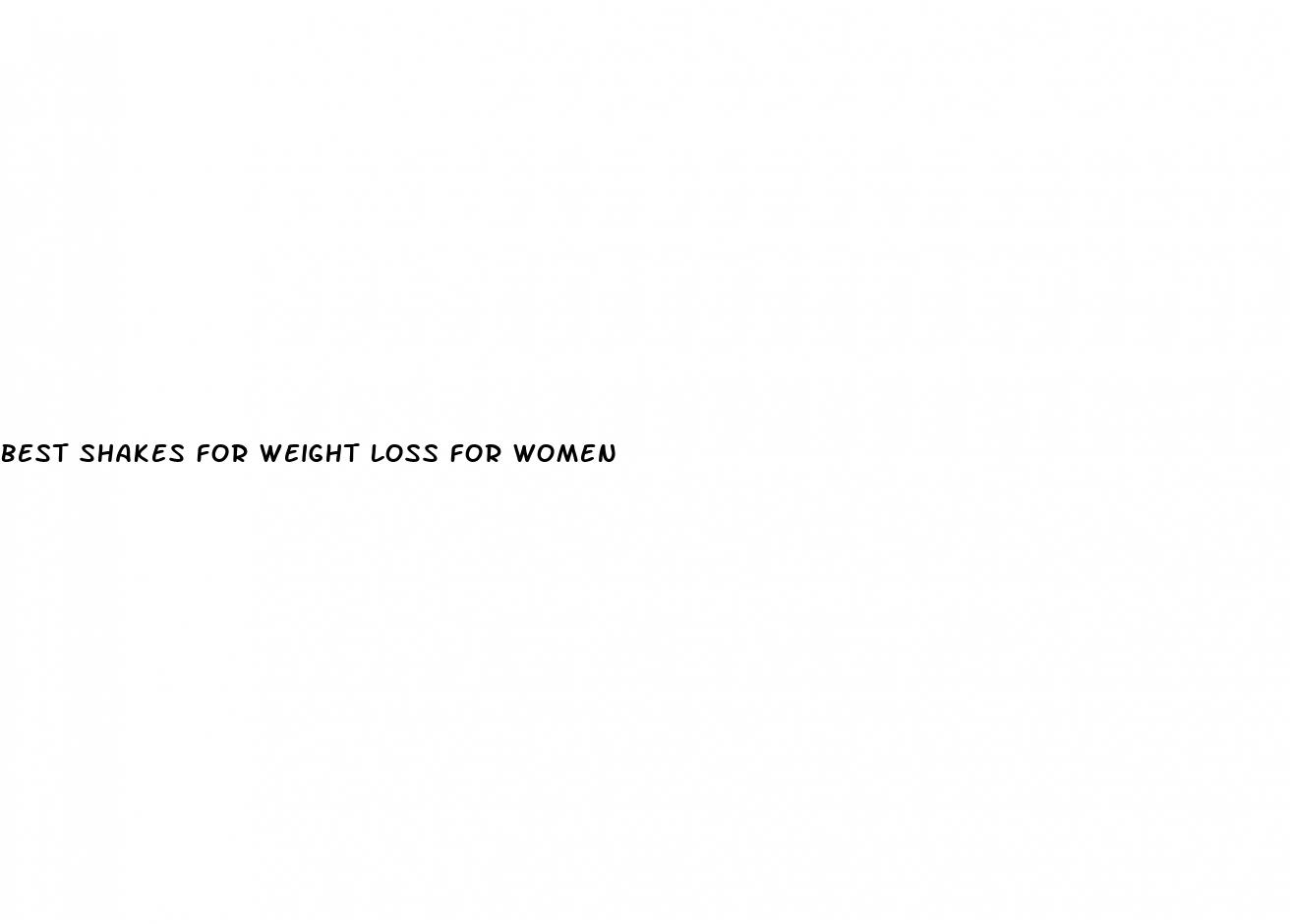 best shakes for weight loss for women