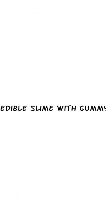 edible slime with gummy bears and powdered sugar
