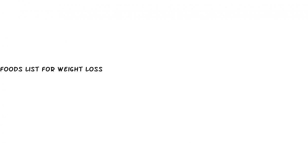 foods list for weight loss