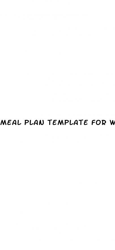 meal plan template for weight loss