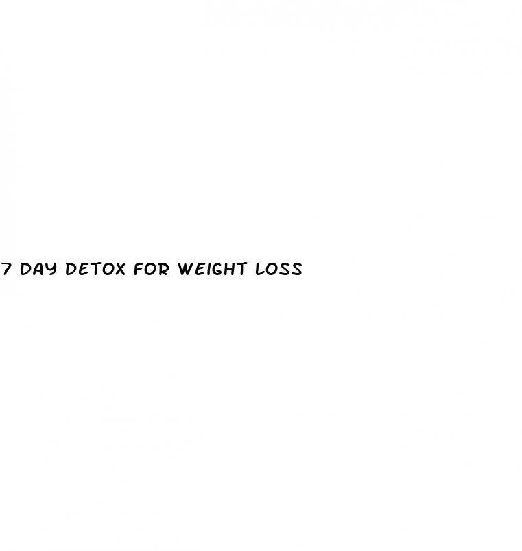 7 day detox for weight loss