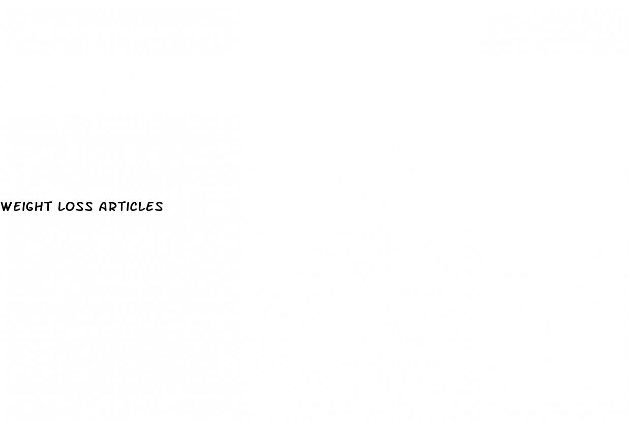 weight loss articles