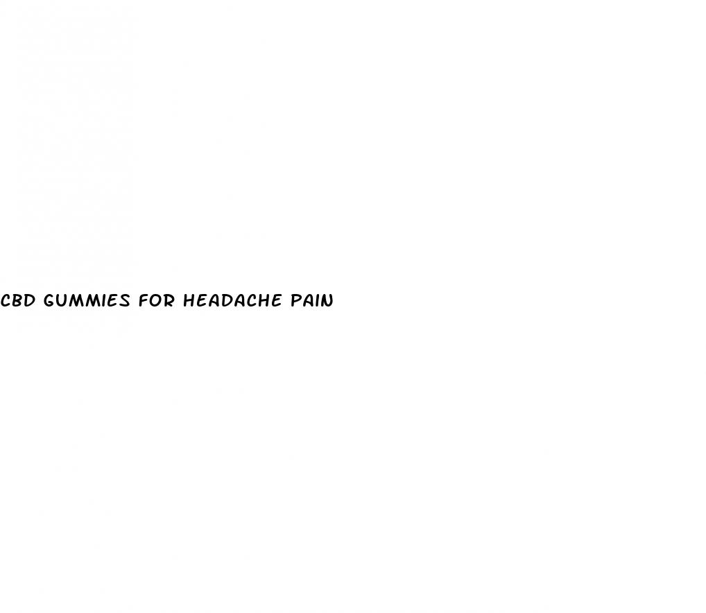 cbd gummies for headache pain