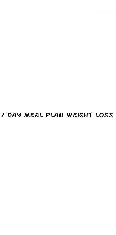 7 day meal plan weight loss