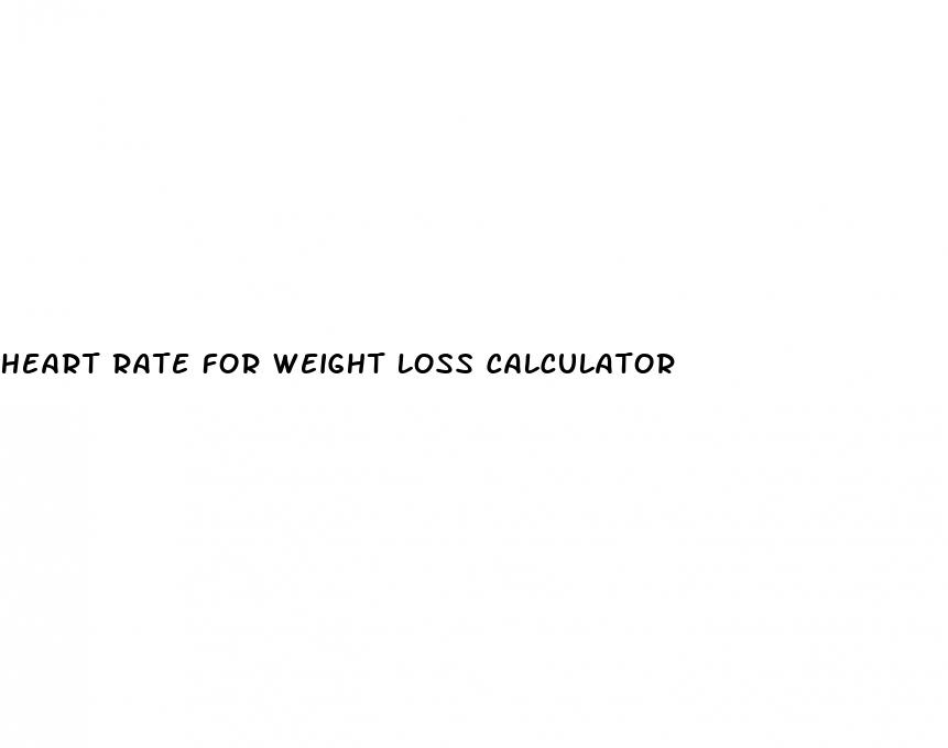 heart rate for weight loss calculator
