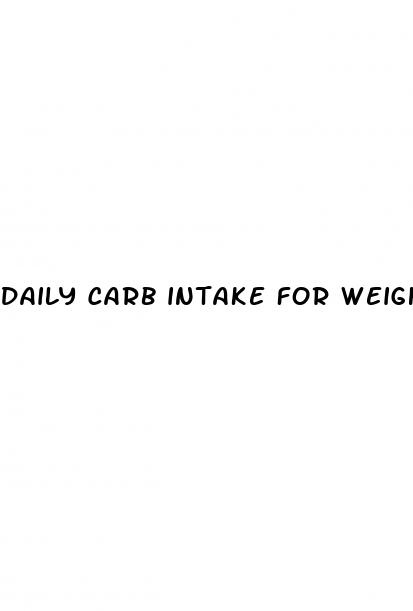 daily carb intake for weight loss