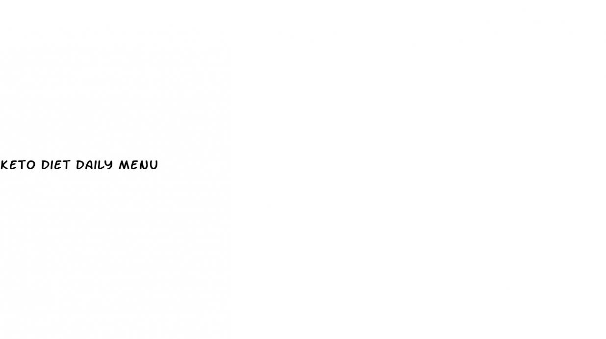 keto diet daily menu