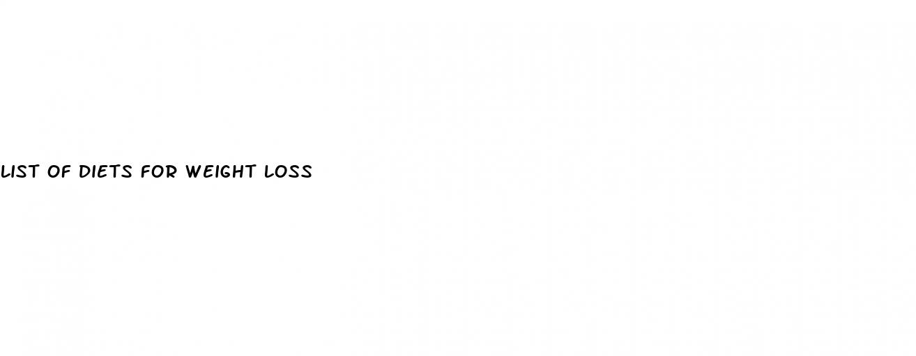 list of diets for weight loss