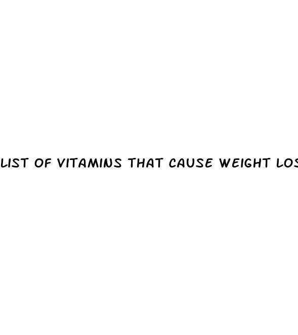 list of vitamins that cause weight loss