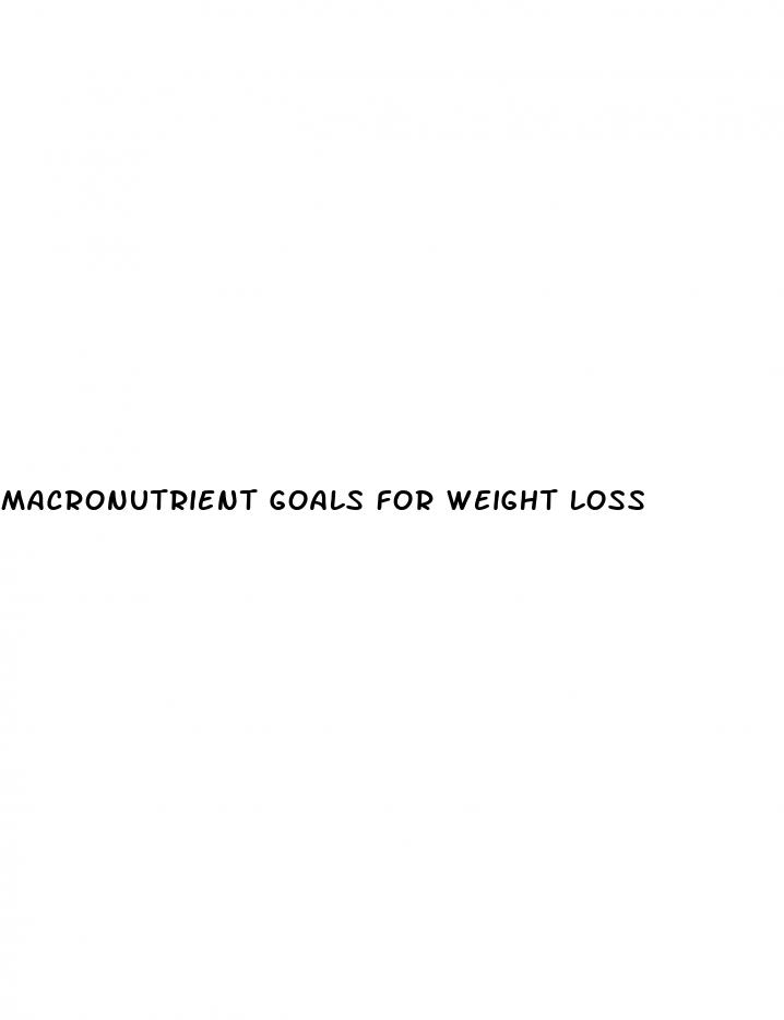 macronutrient goals for weight loss