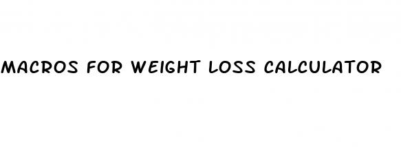 macros for weight loss calculator
