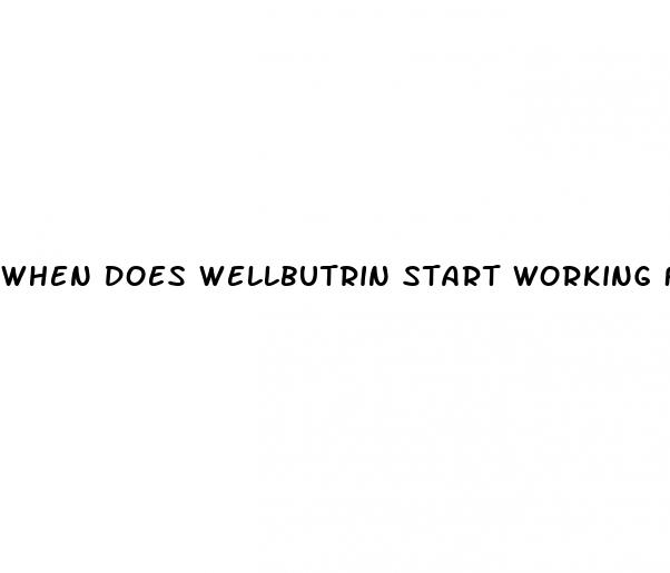when does wellbutrin start working for weight loss