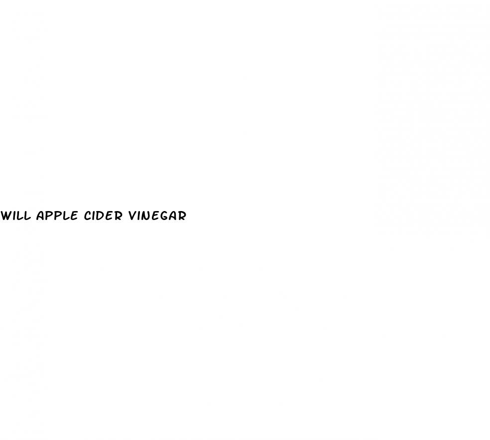 will apple cider vinegar