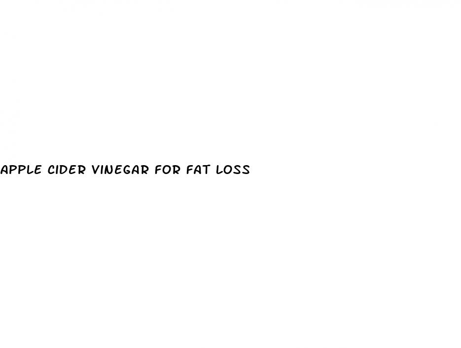 apple cider vinegar for fat loss