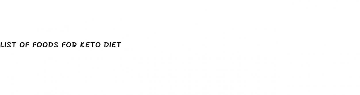 list of foods for keto diet