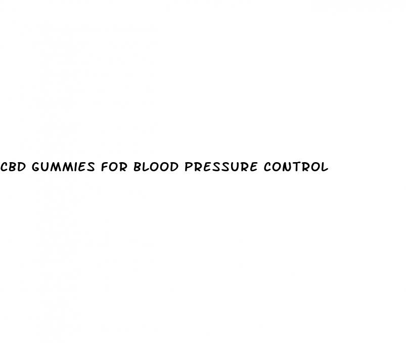 cbd gummies for blood pressure control