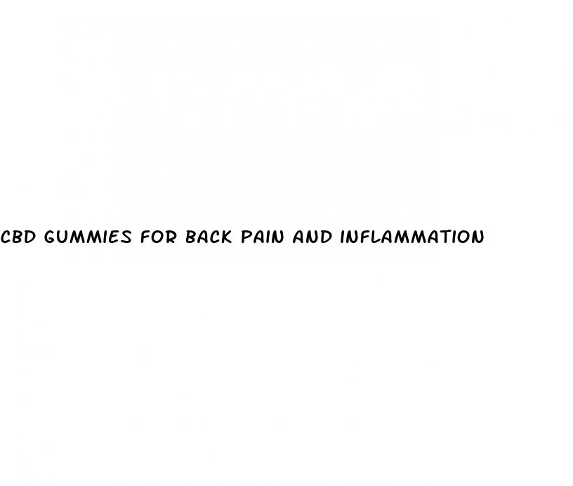 cbd gummies for back pain and inflammation