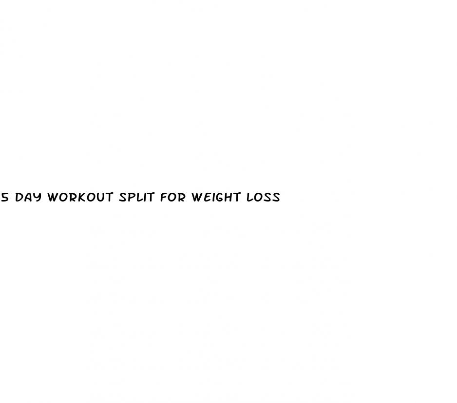 5 day workout split for weight loss