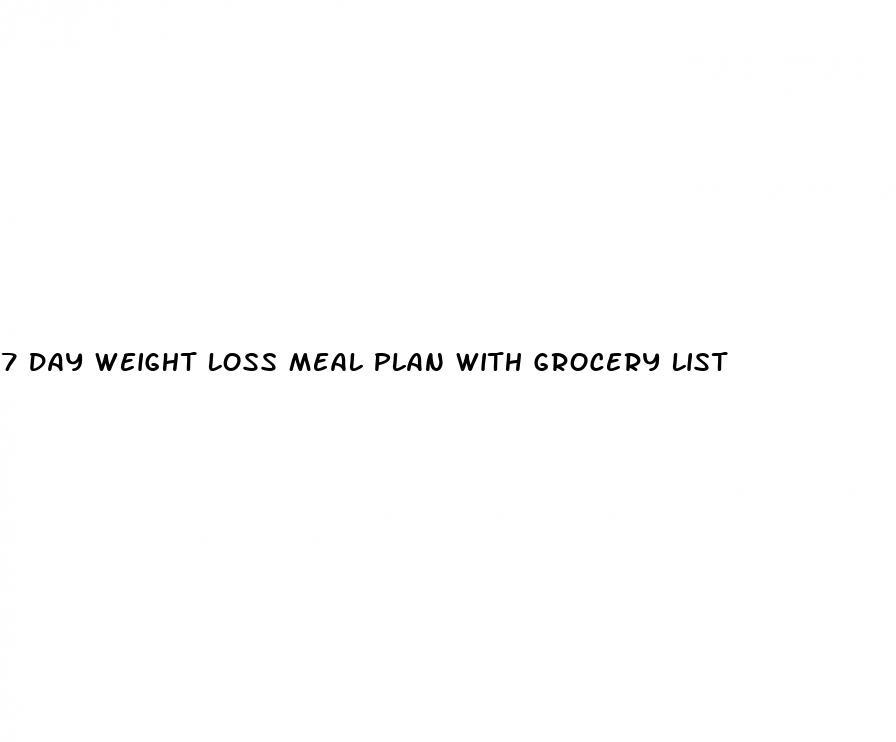 7 day weight loss meal plan with grocery list