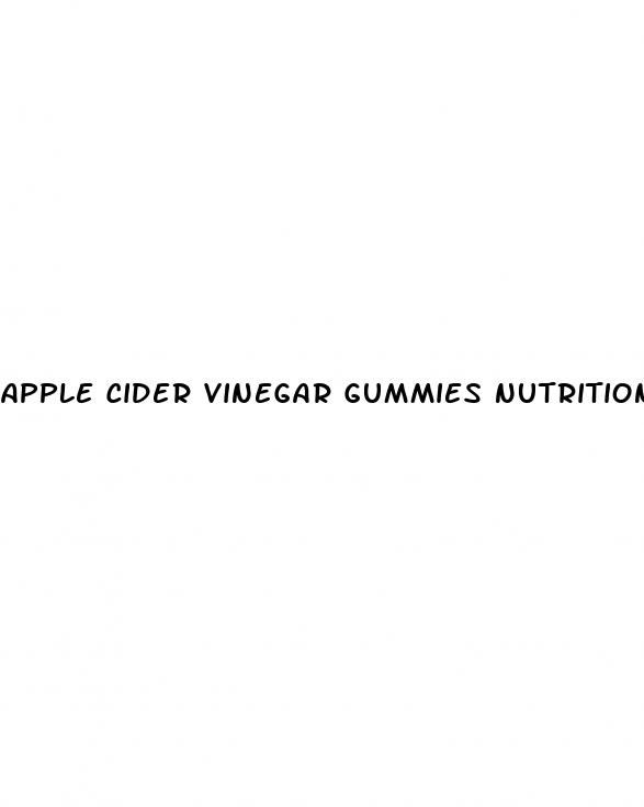 apple cider vinegar gummies nutrition facts