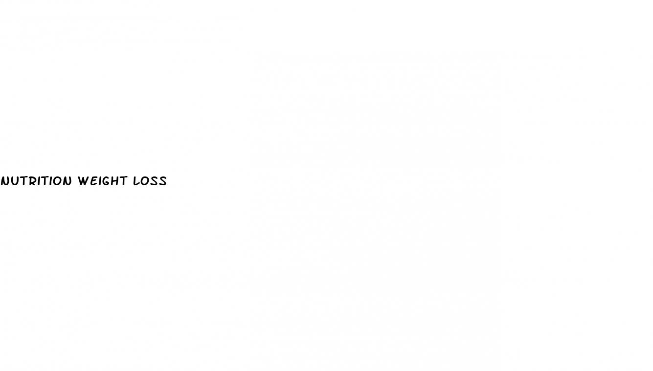 nutrition weight loss