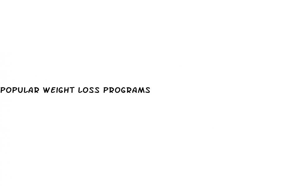 popular weight loss programs