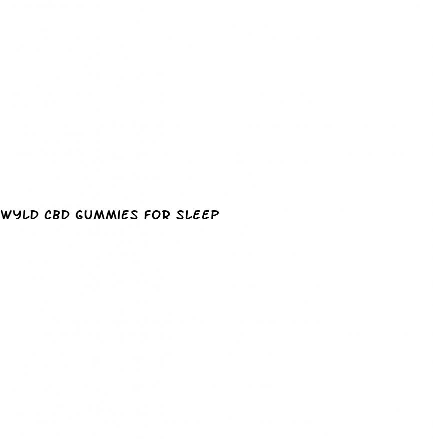 wyld cbd gummies for sleep