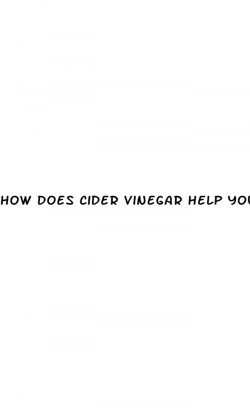 how does cider vinegar help you lose weight