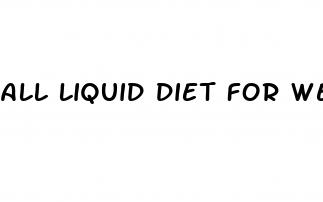 all liquid diet for weight loss