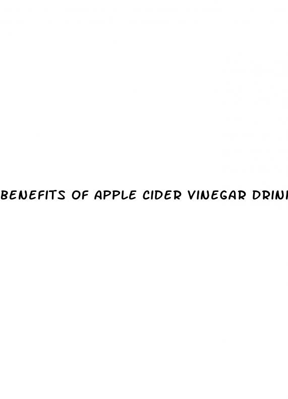 benefits of apple cider vinegar drinking