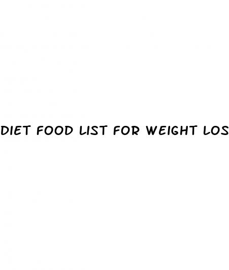 diet food list for weight loss