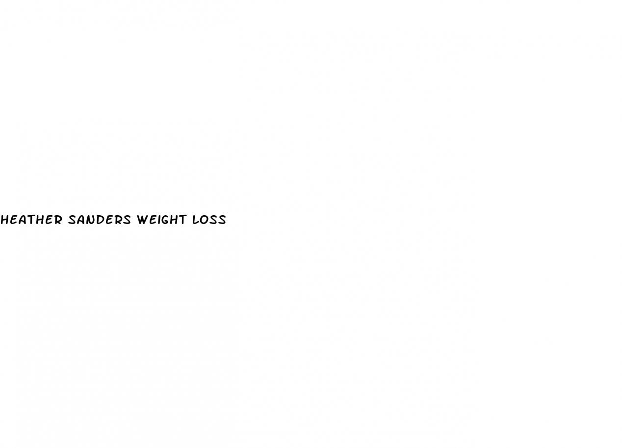 heather sanders weight loss