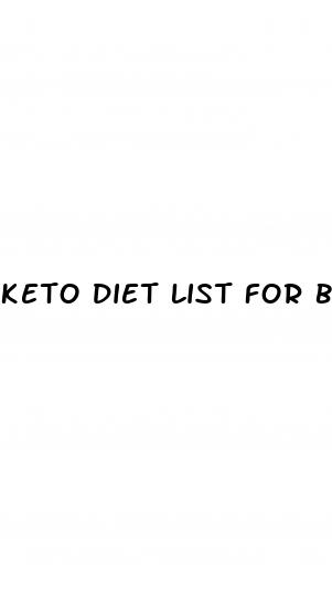 keto diet list for beginners