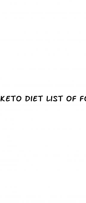keto diet list of foods