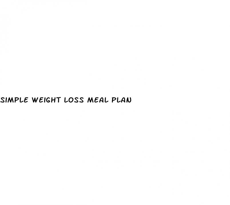 simple weight loss meal plan