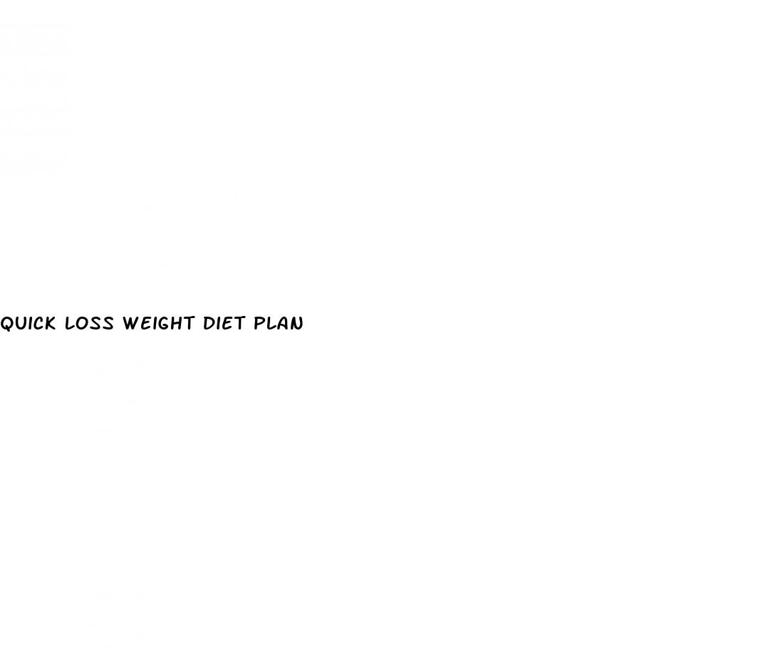 quick loss weight diet plan