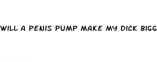 will a penis pump make my dick bigger