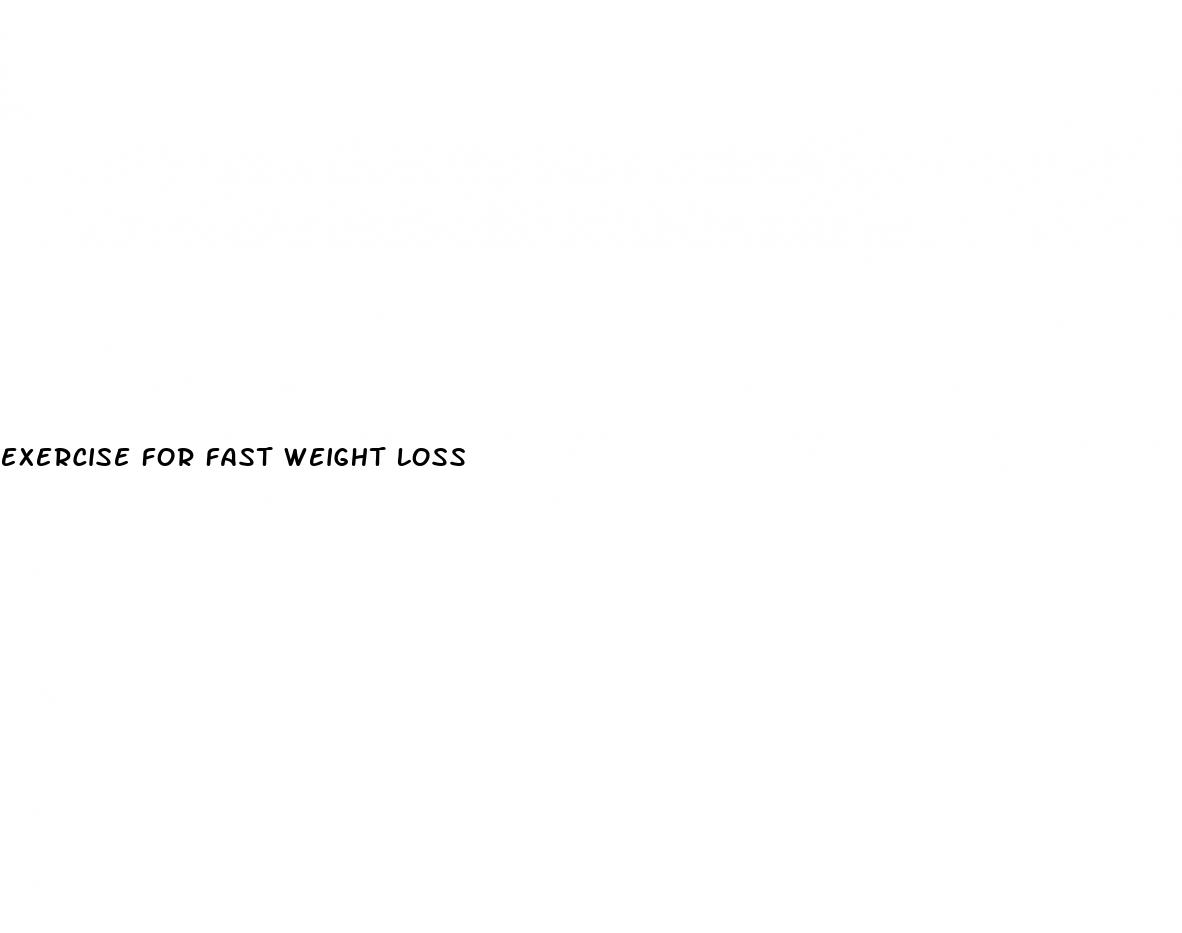 exercise for fast weight loss
