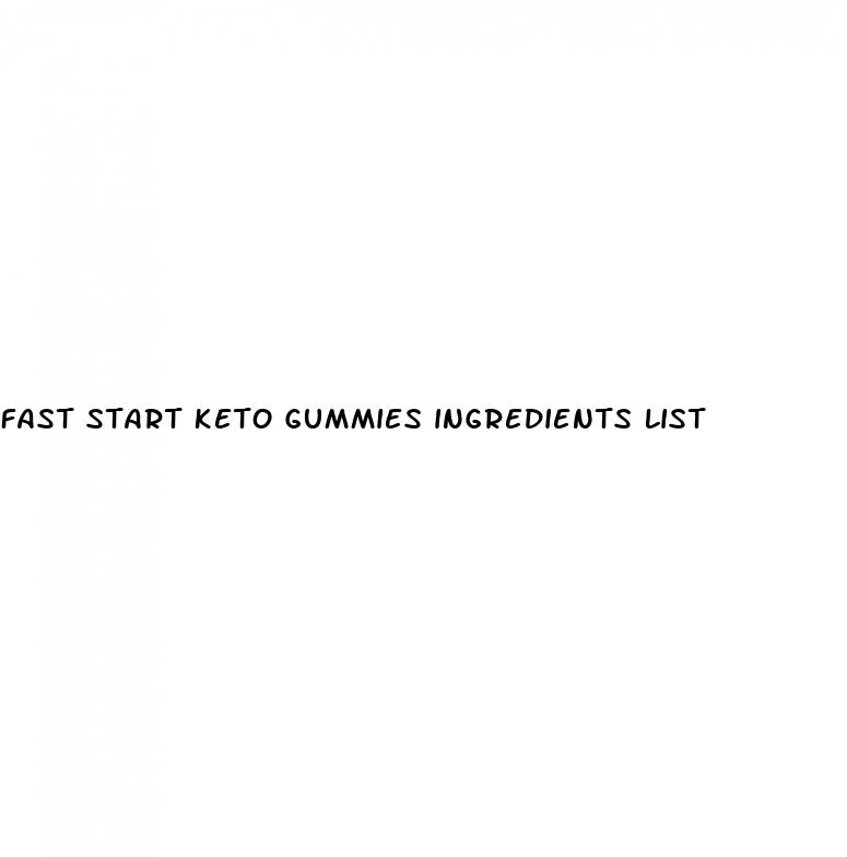 fast start keto gummies ingredients list
