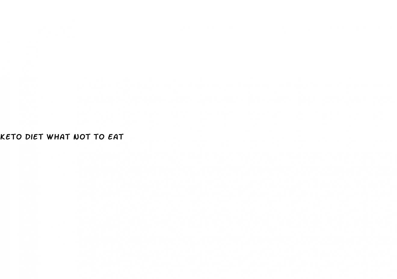 keto diet what not to eat