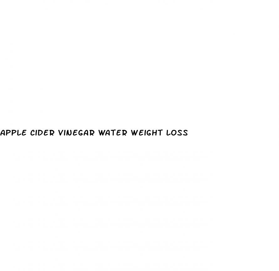 apple cider vinegar water weight loss