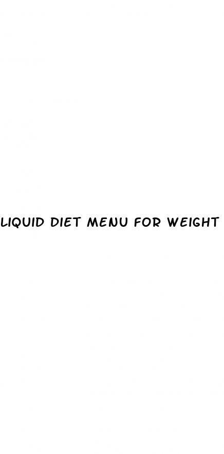 liquid diet menu for weight loss