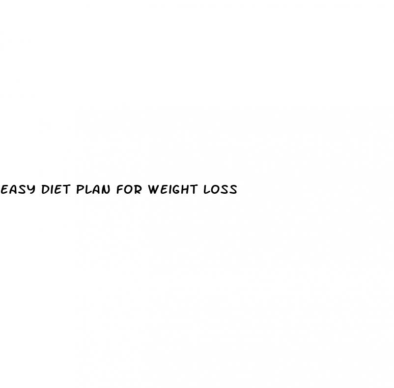 easy diet plan for weight loss