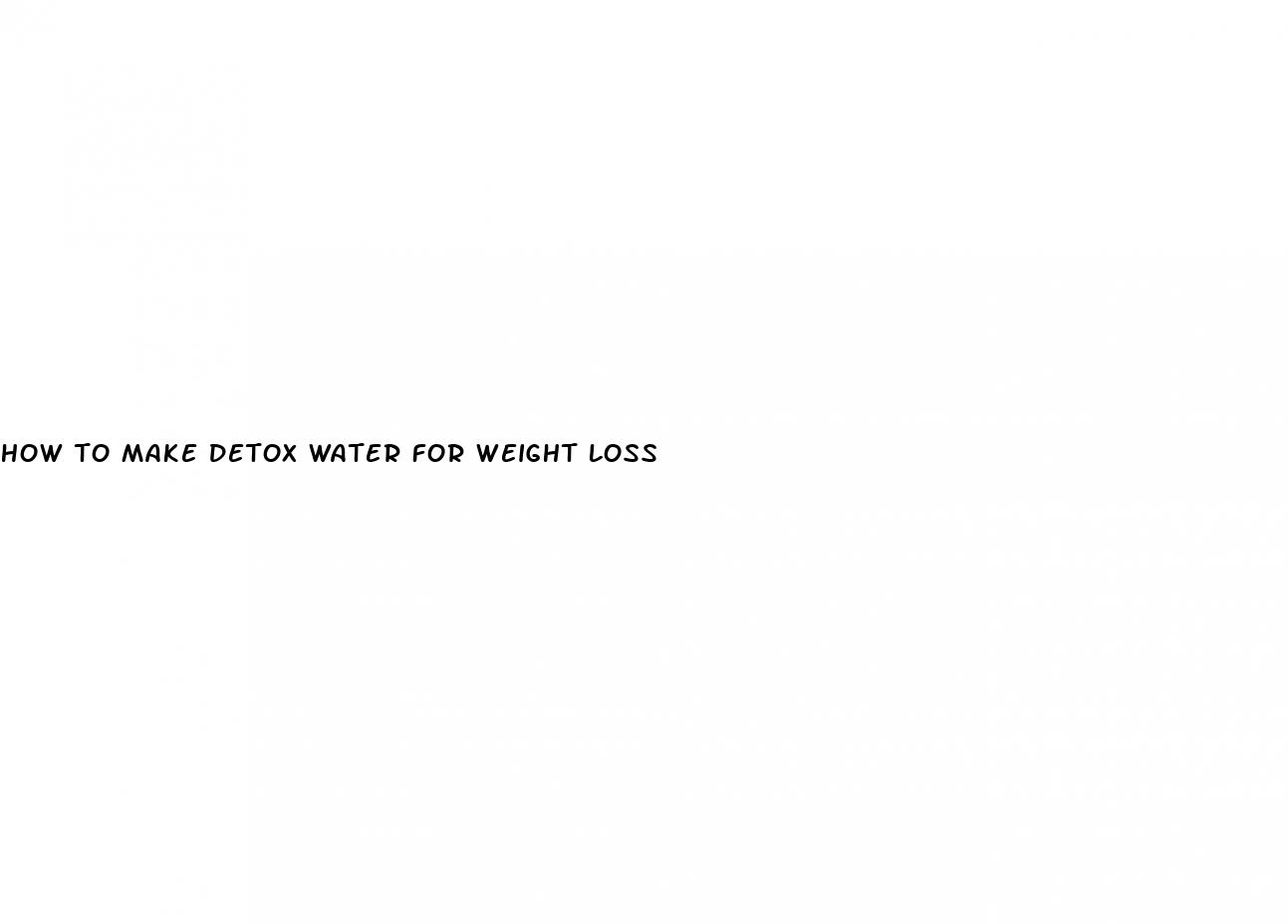 how to make detox water for weight loss