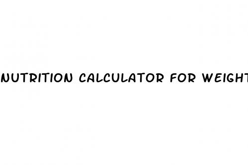 nutrition calculator for weight loss