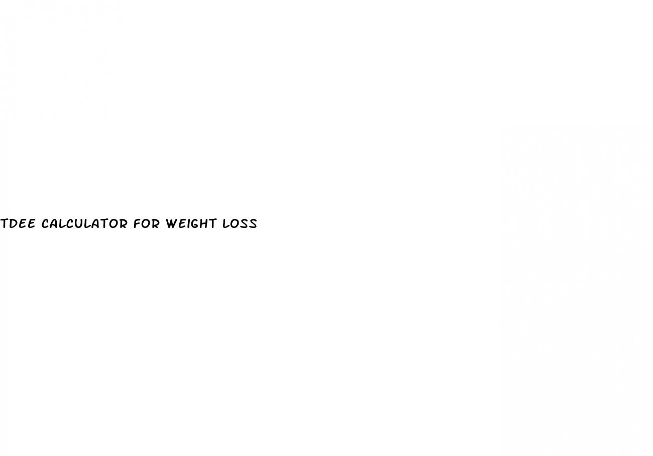 tdee calculator for weight loss