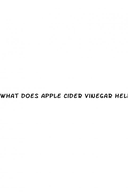 what does apple cider vinegar help