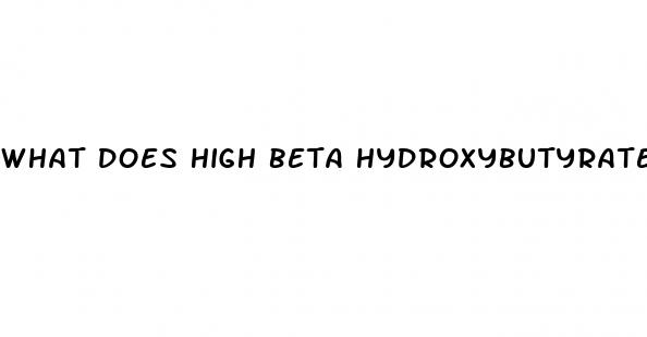 what does high beta hydroxybutyrate mean