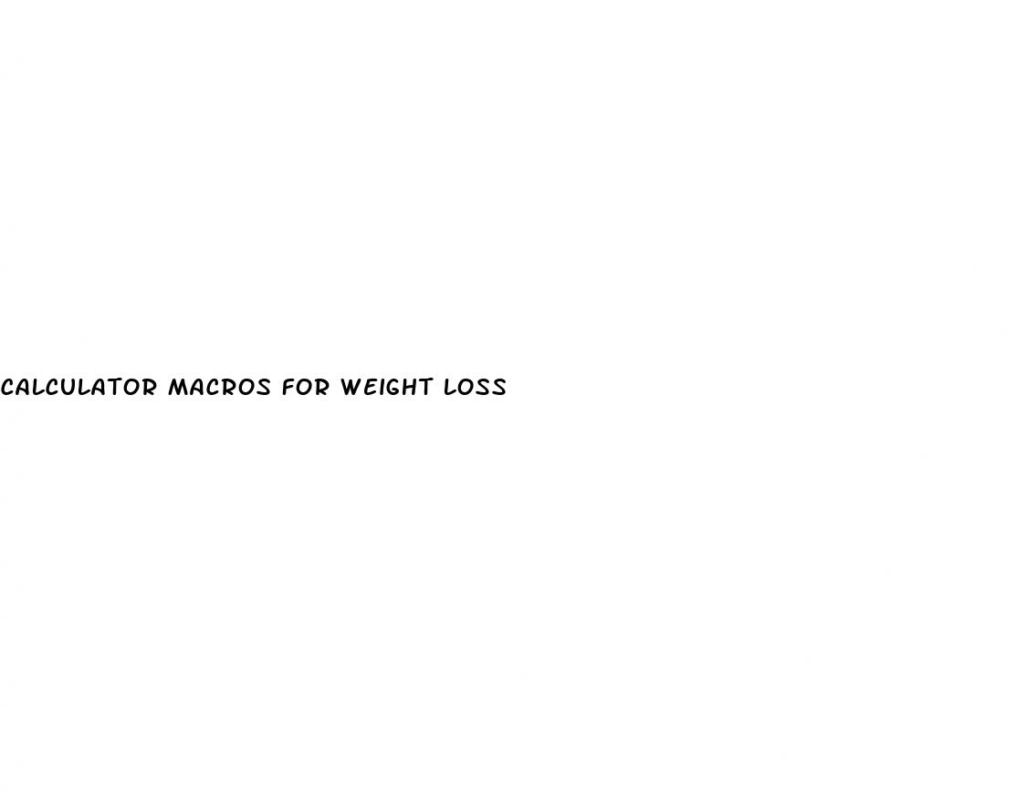 calculator macros for weight loss